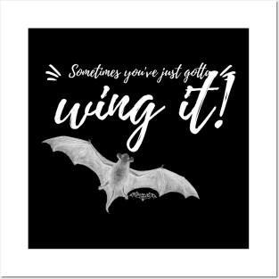 Sometimes You've Just Gotta Wing It - Goth Fashion - bat, wing, halloween, improvise Posters and Art